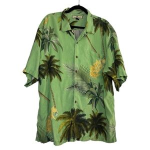 Tommy Bahama Green Casual Button Down Shirt with Palm Tree Design